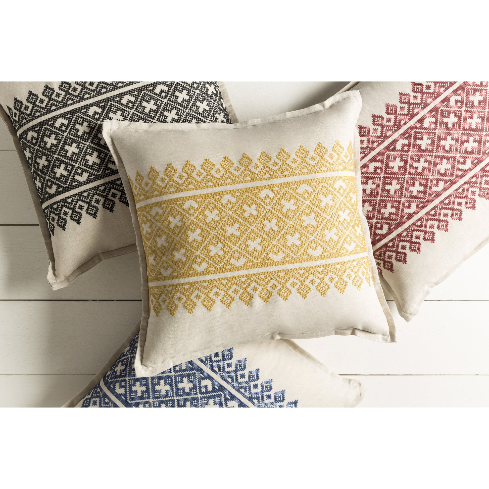Pentas Pillow - 13841 by Surya. Made from 55% linen, 45% cotton in a cottage & farmhouse style.
