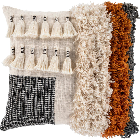 Pelusa Pillow - 31909 by Surya in camel, cream. Made from 100% cotton in a eclectic & global style.