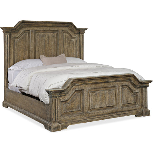 Bradshaw Bed by Hooker Furniture in wash off brown. Made from oak veneers with resin in a unique style.