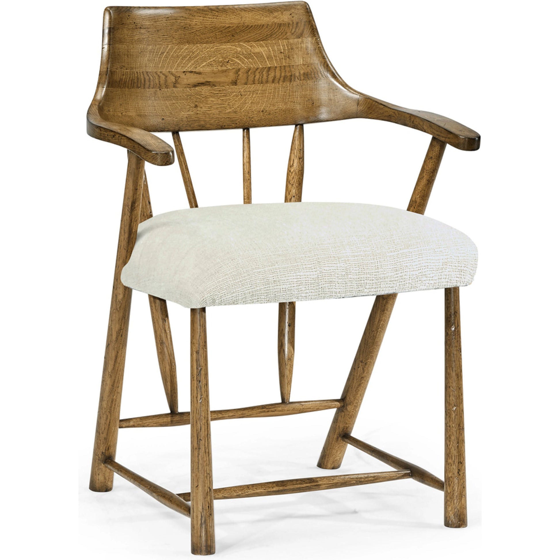 Casual Accents Medium Driftwood Captains Chair, Shambala by Jonathan Charles in medium driftwood. Made from acacia in a modern style.