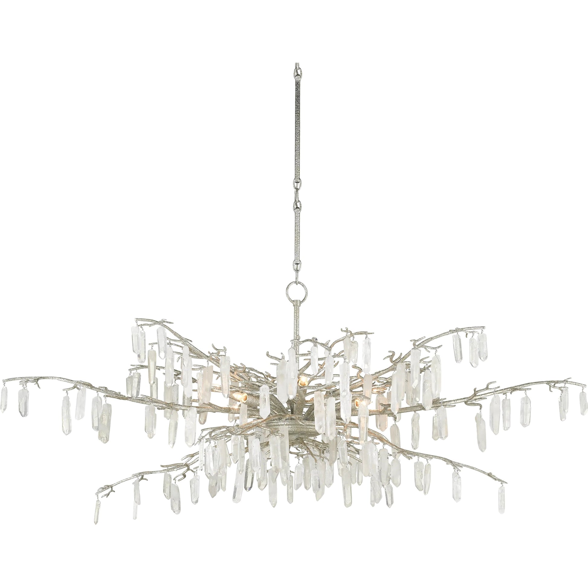 Forest Dawn Chandelier by Currey and Company. Made from wrought iron, crystal in a eclectic & global style.