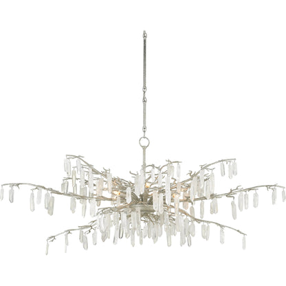 Forest Dawn Chandelier by Currey and Company. Made from wrought iron, crystal in a eclectic & global style.