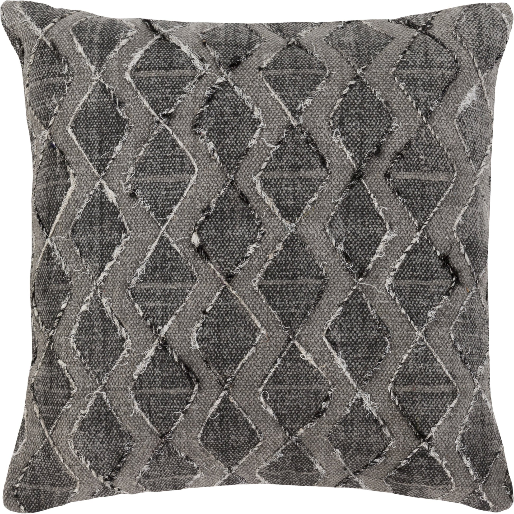 Peya Pillow - 15204 by Surya in black, medium gray, white. Made from 100% cotton in a eclectic & global style.