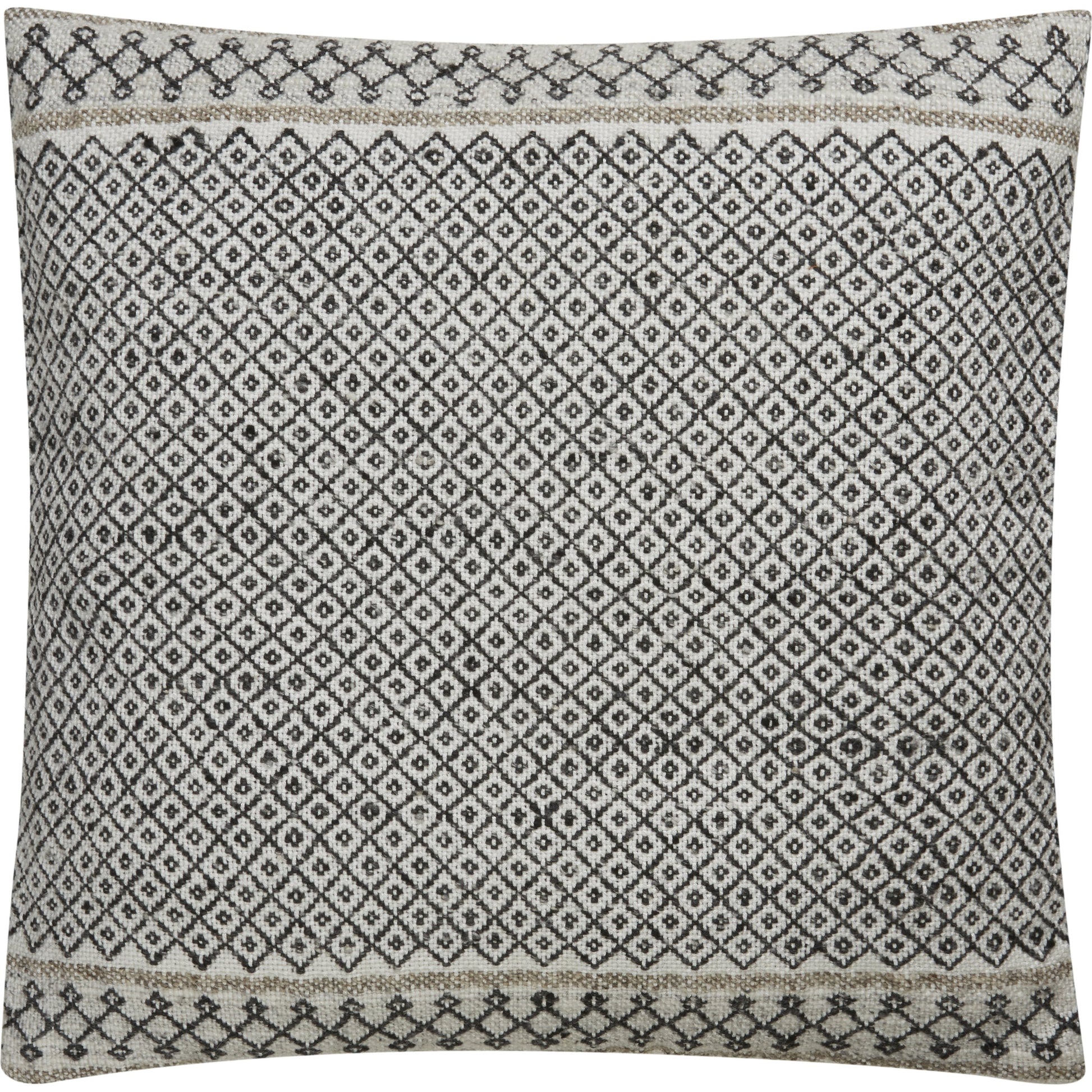 Peykan PEY03 Pillow by Jaipur Living in ivory, dark gray. Made from 90% viscose, 10% wool in a eclectic & global style.