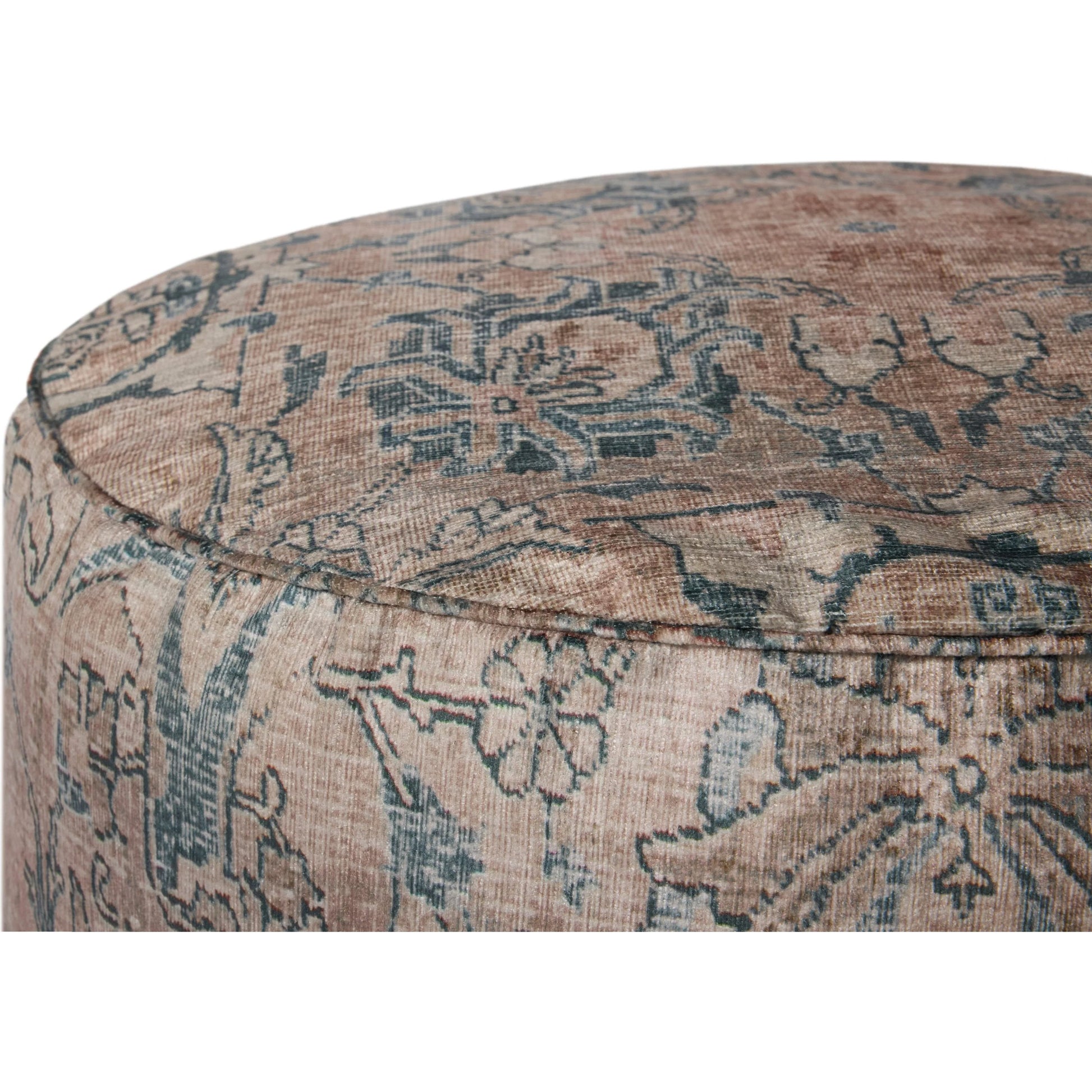 LPF558 Pouf by Loloi in taupe. Made from 100% polyester in a traditional style.