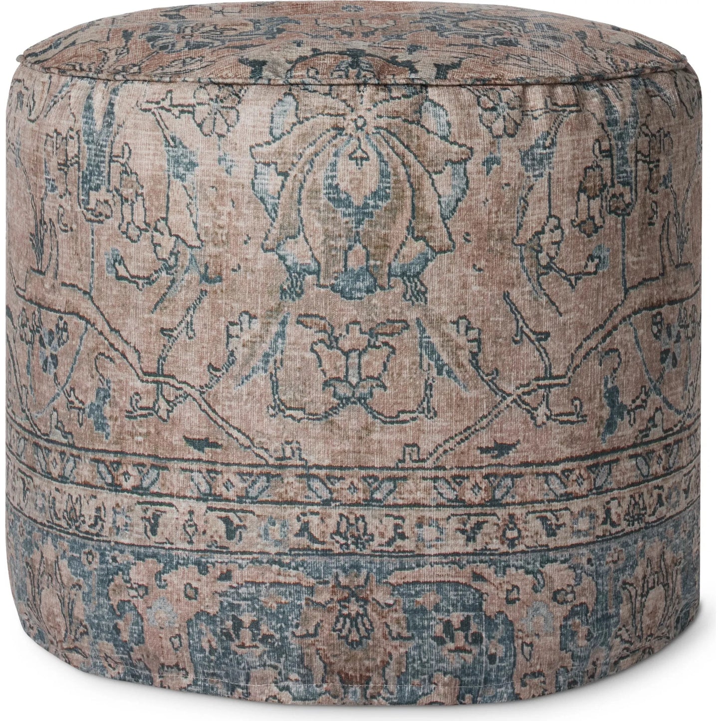 001 SI-2455433 | Primary Silo | LPF558 Pouf by Loloi in taupe. Made from 100% polyester in a traditional style.