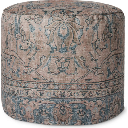 LPF558 Pouf by Loloi in taupe. Made from 100% polyester in a traditional style.