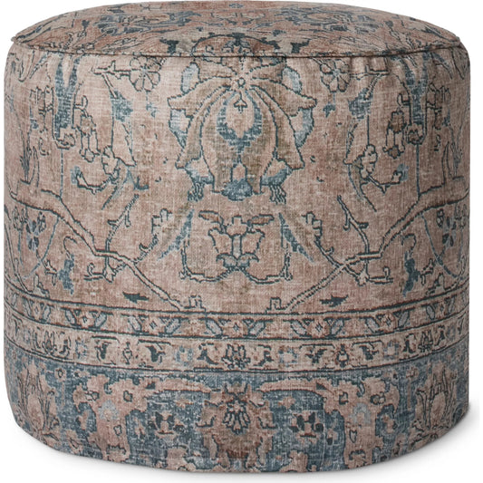 LPF558 Pouf by Loloi in taupe. Made from 100% polyester in a traditional style.