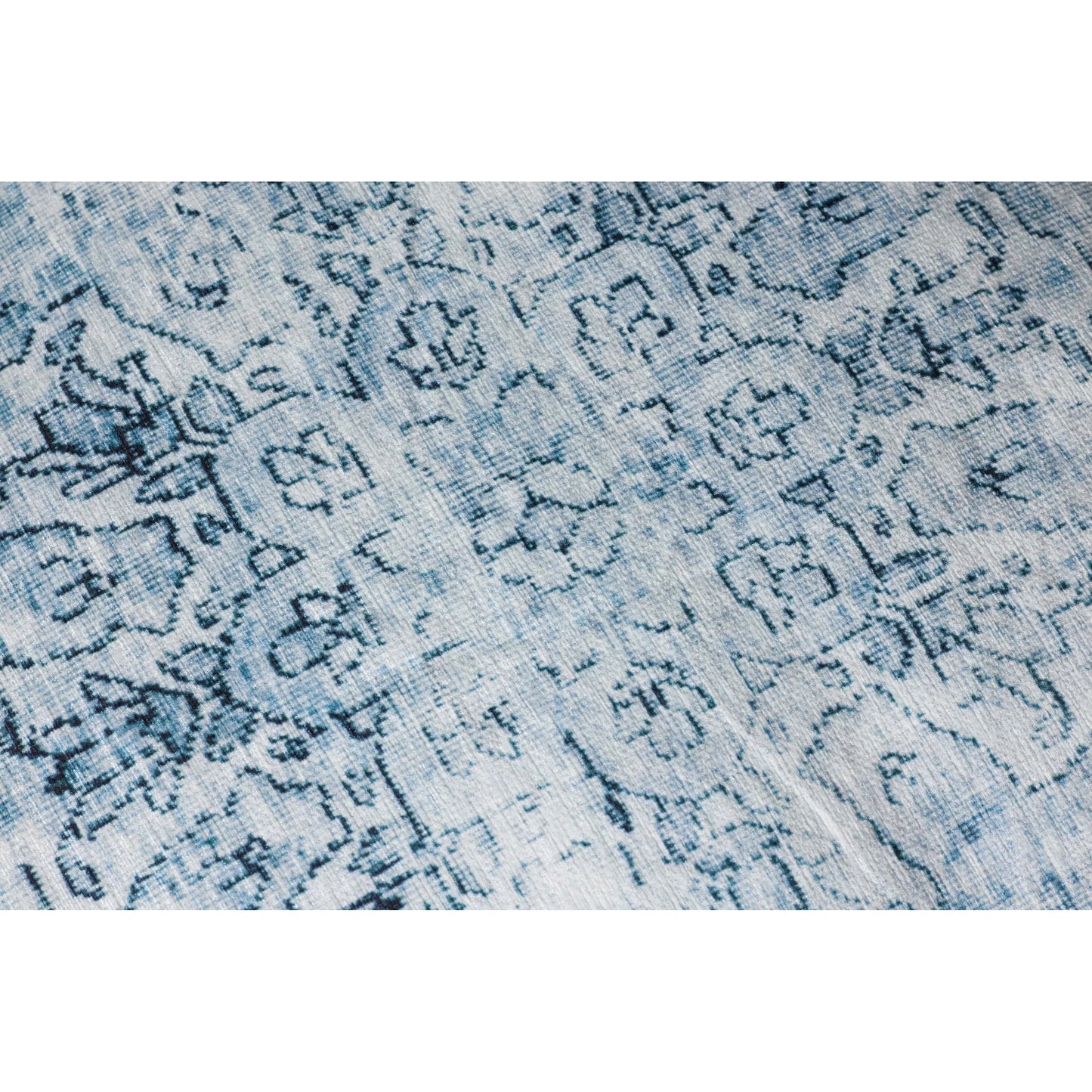 004 SI-2455434 | Closeup | LPF559 Pouf by Loloi in slate. Made from 100% polyester in a traditional style.