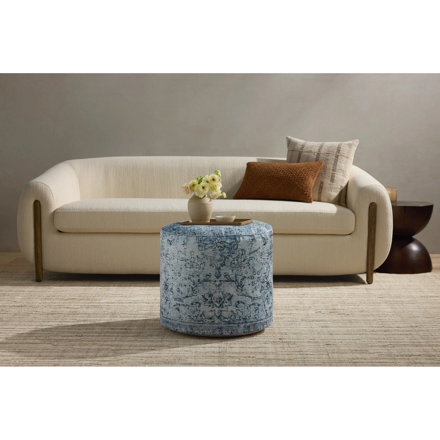 005 SI-2455434 | Lifestyle | LPF559 Pouf by Loloi in slate. Made from 100% polyester in a traditional style.