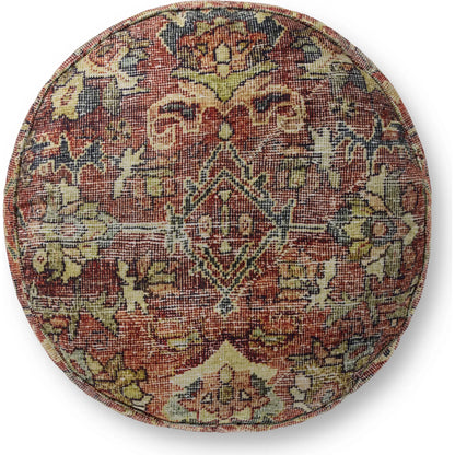 LPFLAY2 Pouf by Loloi in spice. Made from 100% polyester in a traditional style.