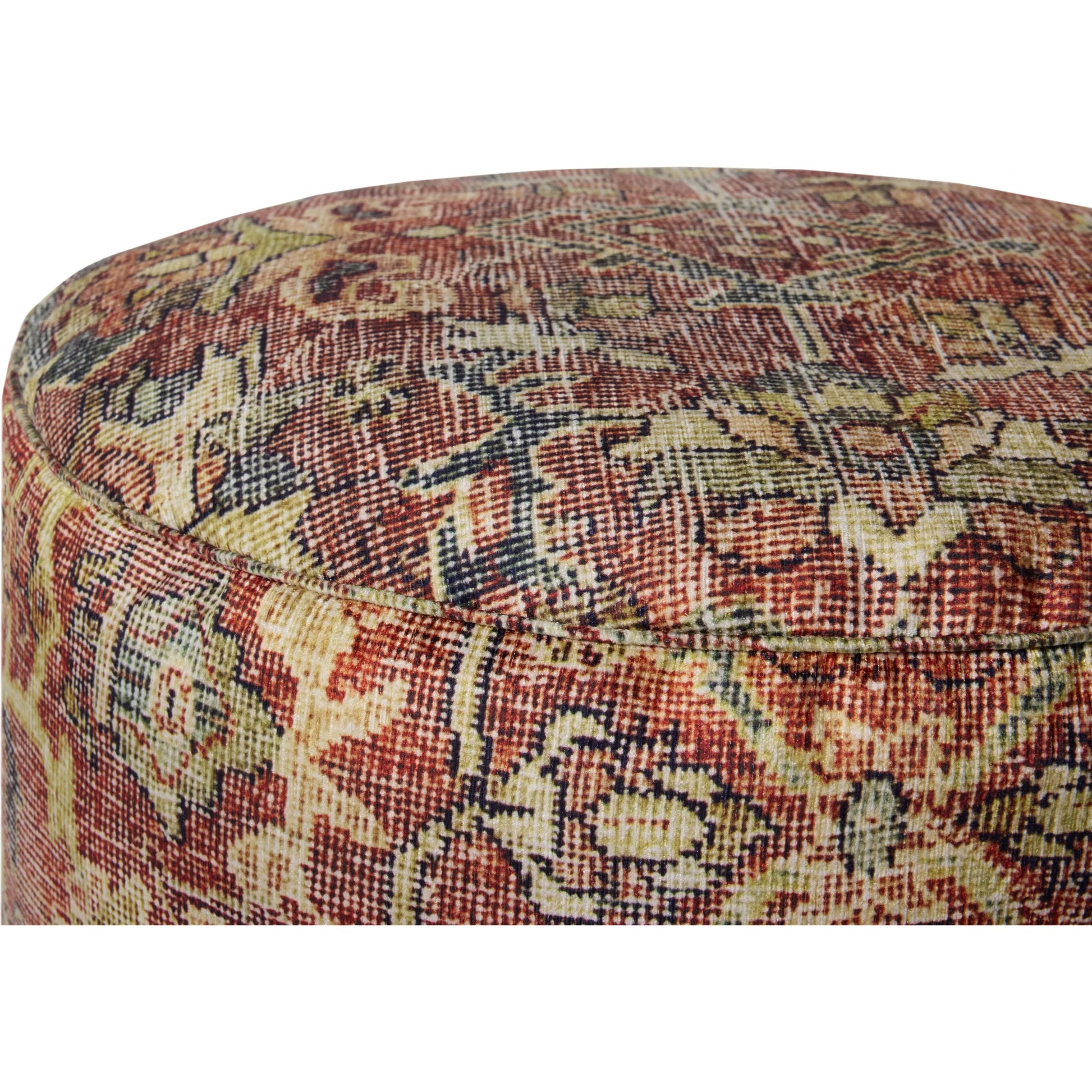 LPFLAY2 Pouf by Loloi in spice. Made from 100% polyester in a traditional style.