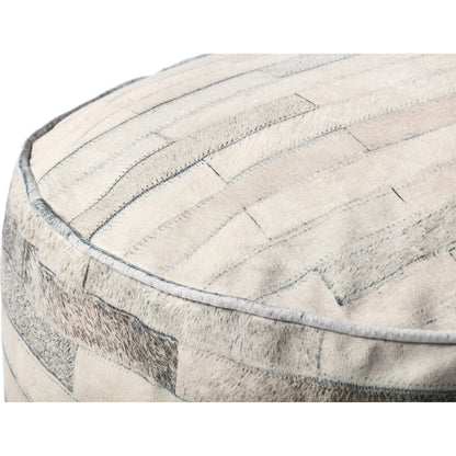 PF0002 Pouf by Loloi in ivory, grey. Made from 100% polyester in a cottage & farmhouse style.