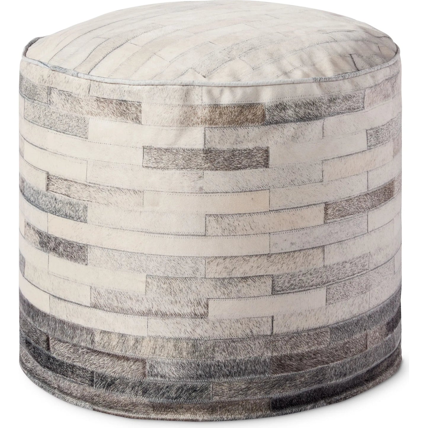 001 SI-2455463 | Primary Silo | PF0002 Pouf by Loloi in ivory, grey. Made from 100% polyester in a cottage & farmhouse style.