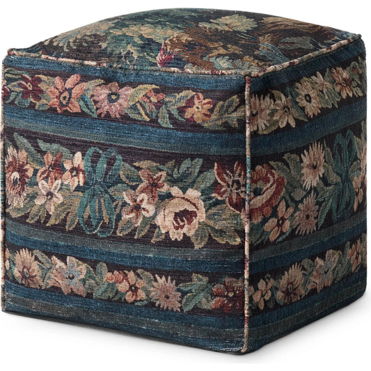 LPF0045 Pouf by Loloi in blue, multi. Made from 100% polyester in a unique style.