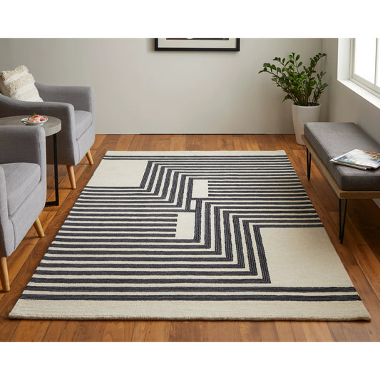Maguire Transitional Rug - 8900F by Feizy in gray, ivory, black. Made from wool, nylon in a unique style.