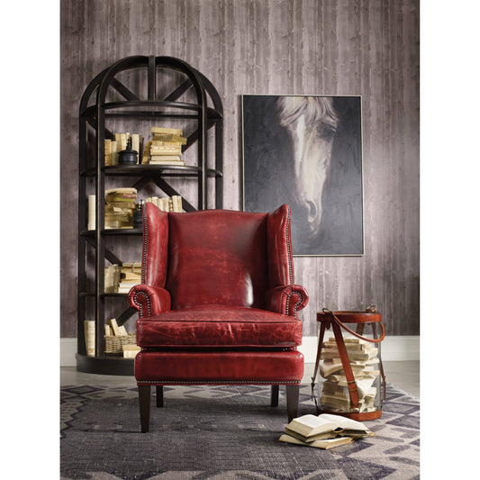 Blakeley Club Chair by Hooker Furniture in covington bogue. Made from leather in a traditional style.