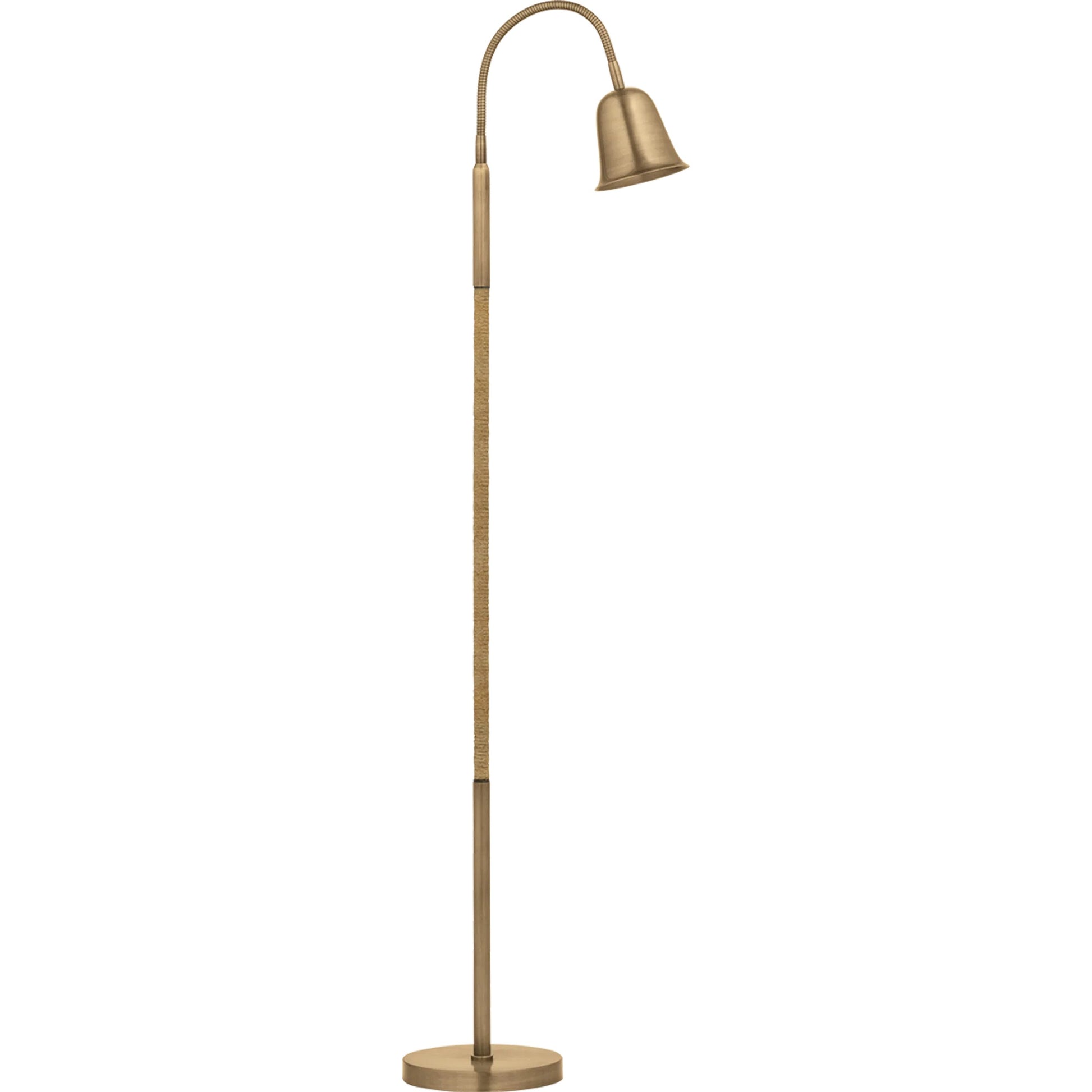 Wharf Floor Lamp by Troy in patina brass. Made from unique in a transitional style.