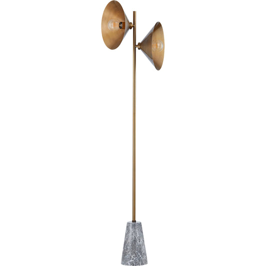 Bash Floor Lamp by Troy in patina brass. Made from steel in a unique style.