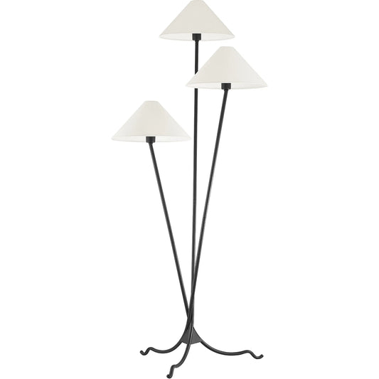 Cedar Floor Lamp by Troy in forged iron. Made from steel in a modern style.