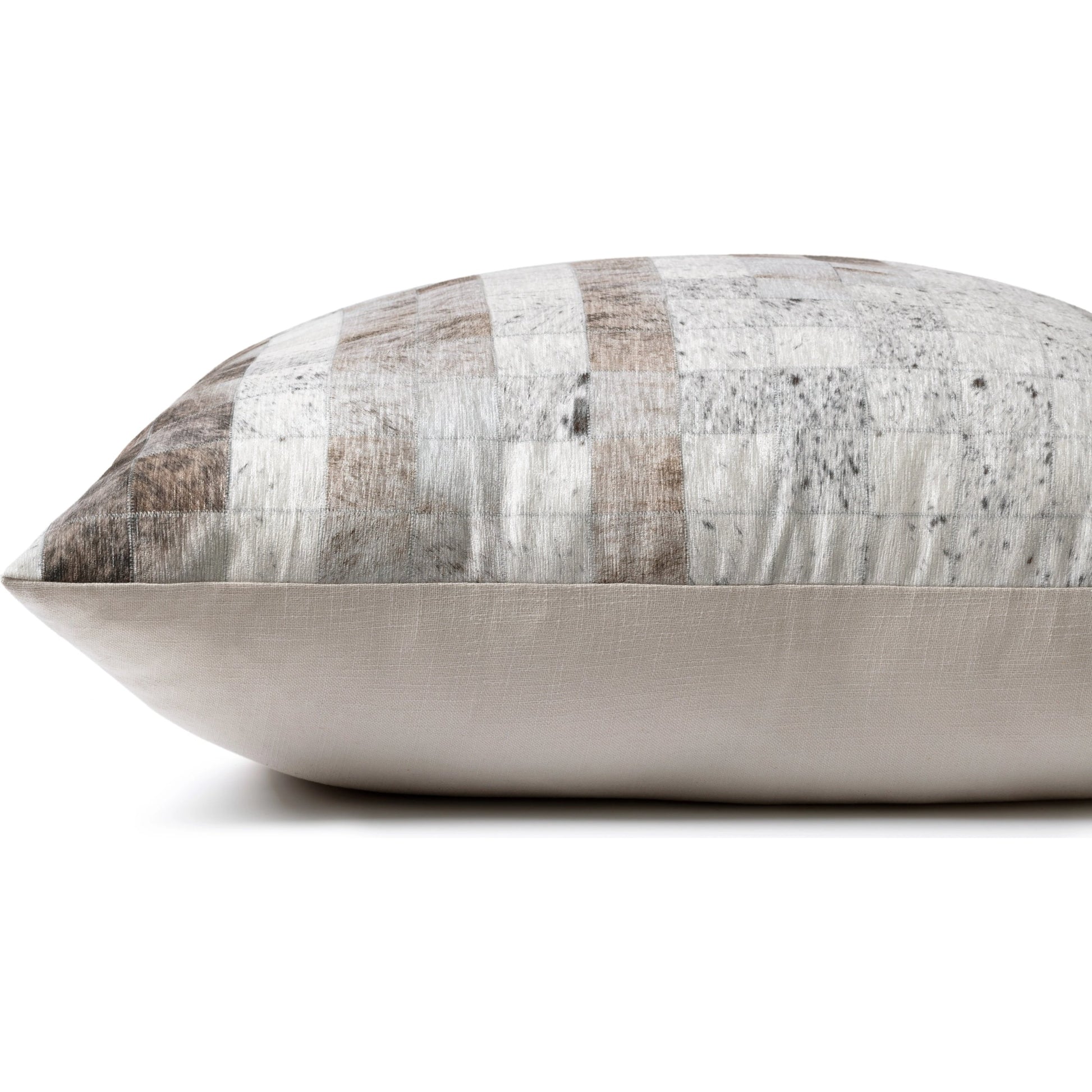 P0902 Pouf by Loloi in gray, multi. Made from 100% polyester in a rustic style.