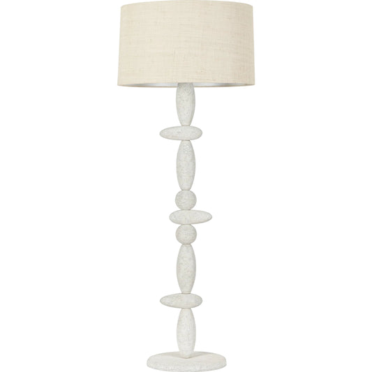 Cullen Floor Lamp by Troy in vintage gold leaf, ceramic gypsum clay. Made from ceramic in a unique style.