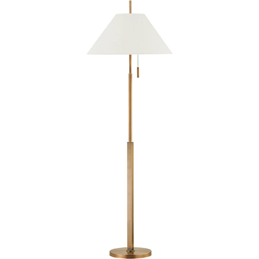 Clic Floor Lamp by Troy in patina brass. Made from steel in a modern style.
