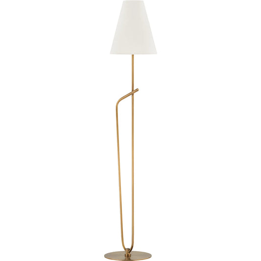 Pearce Floor Lamp by Troy in patina brass. Made from steel in a modern style.