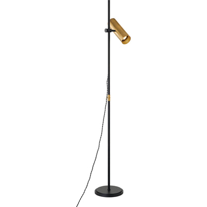 Quinn Floor Lamp by Troy in patina brass. Made from steel in a modern style.