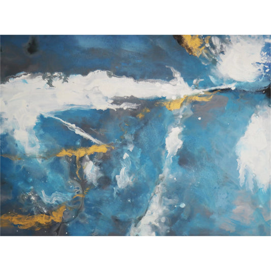 Cerulean — Handpainted Abstract Oil Painting on Canvas - PG-2281 by Pasargad Home in multi, blue. Made from canvas in a unique style.