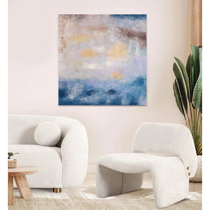 Celestial — Handpainted Abstract Oil Painting on Canvas - PG-2294 by Pasargad Home in multi, blue. Made from canvas in a unique style.