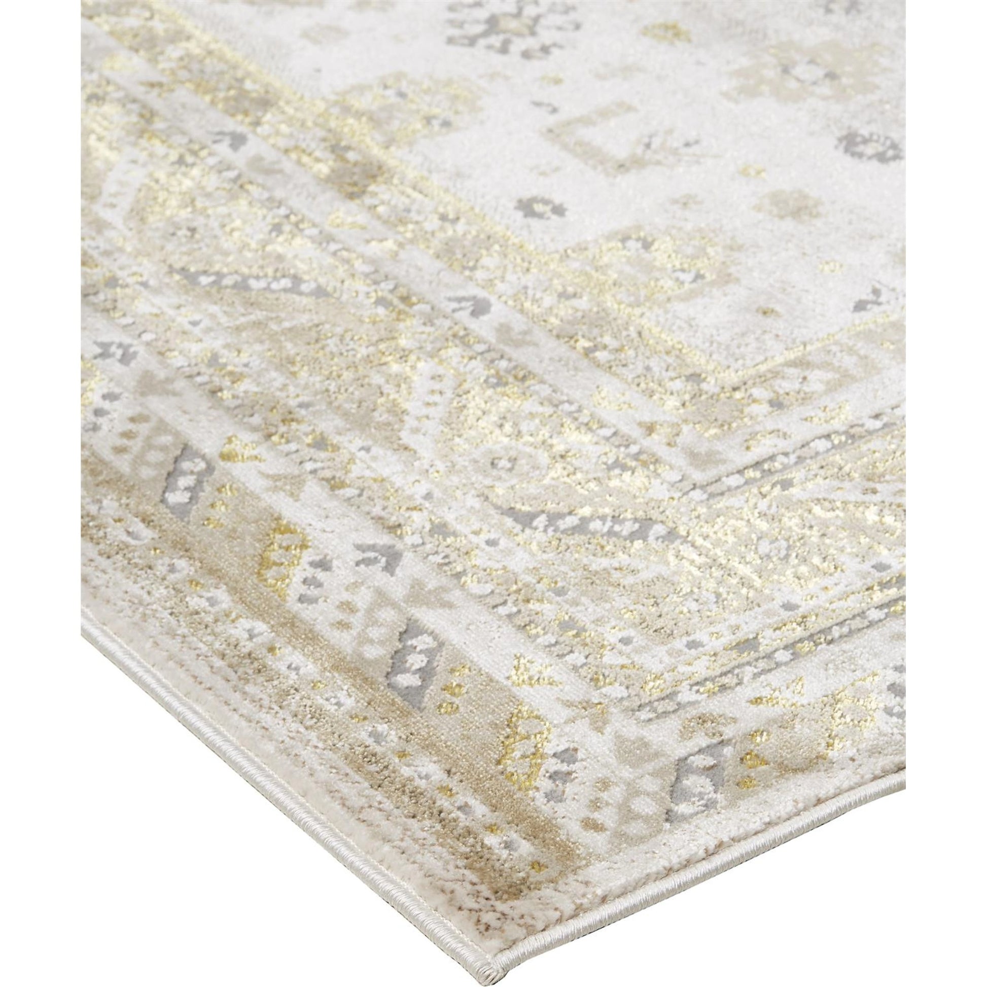 Aura Persian Rug - 3738F by Feizy in gold, ivory. Made from polyester, polypropylene in a unique style.