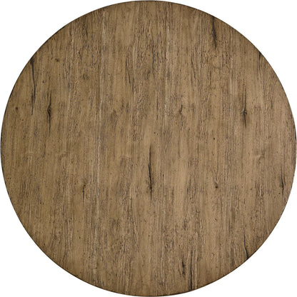 60" Stone Ridge Round Dining Table by Jonathan Charles in tully light acacia. Made from acacia in a transitional style.