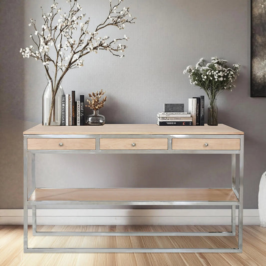 Oren Cream Console Table - PGI-2269 by Pasargad Home in cream, silver. Made from unique in a unique style.