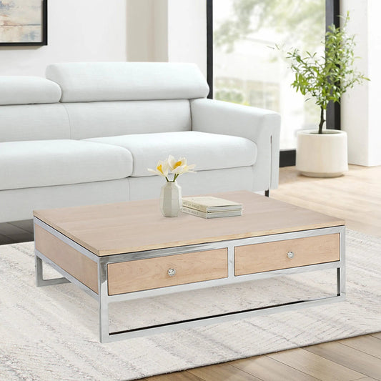 Arden Square Modern Coffee Table - PGI-2270 by Pasargad Home in cream, silver. Made from unique in a unique style.