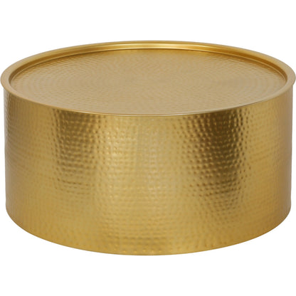 Luma Round Modern Handforged Coffee Table - PGI-2705 by Pasargad Home in gold. Made from metal in a unique style.