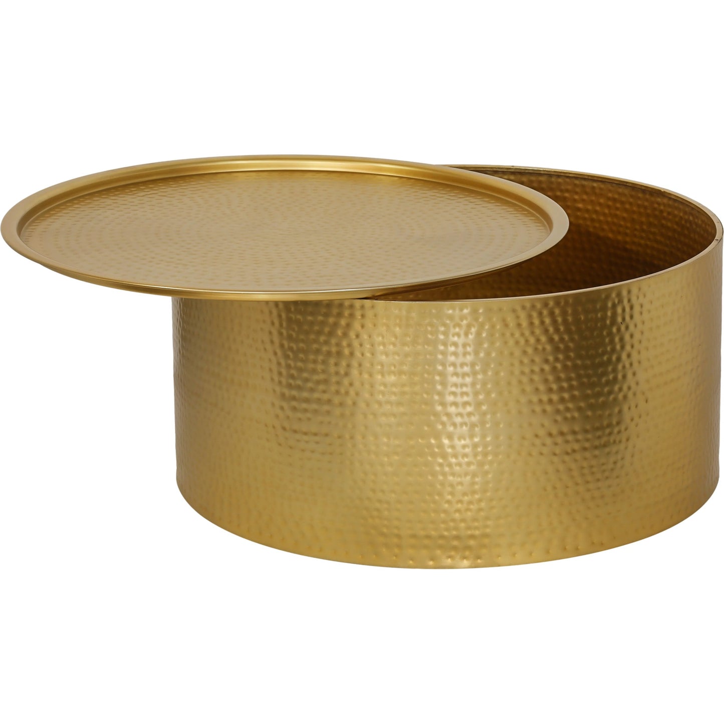 002 SI-2534686 | Additional Silo | Luma Round Modern Handforged Coffee Table - PGI-2705 by Pasargad Home in gold. Made from metal in a unique style.