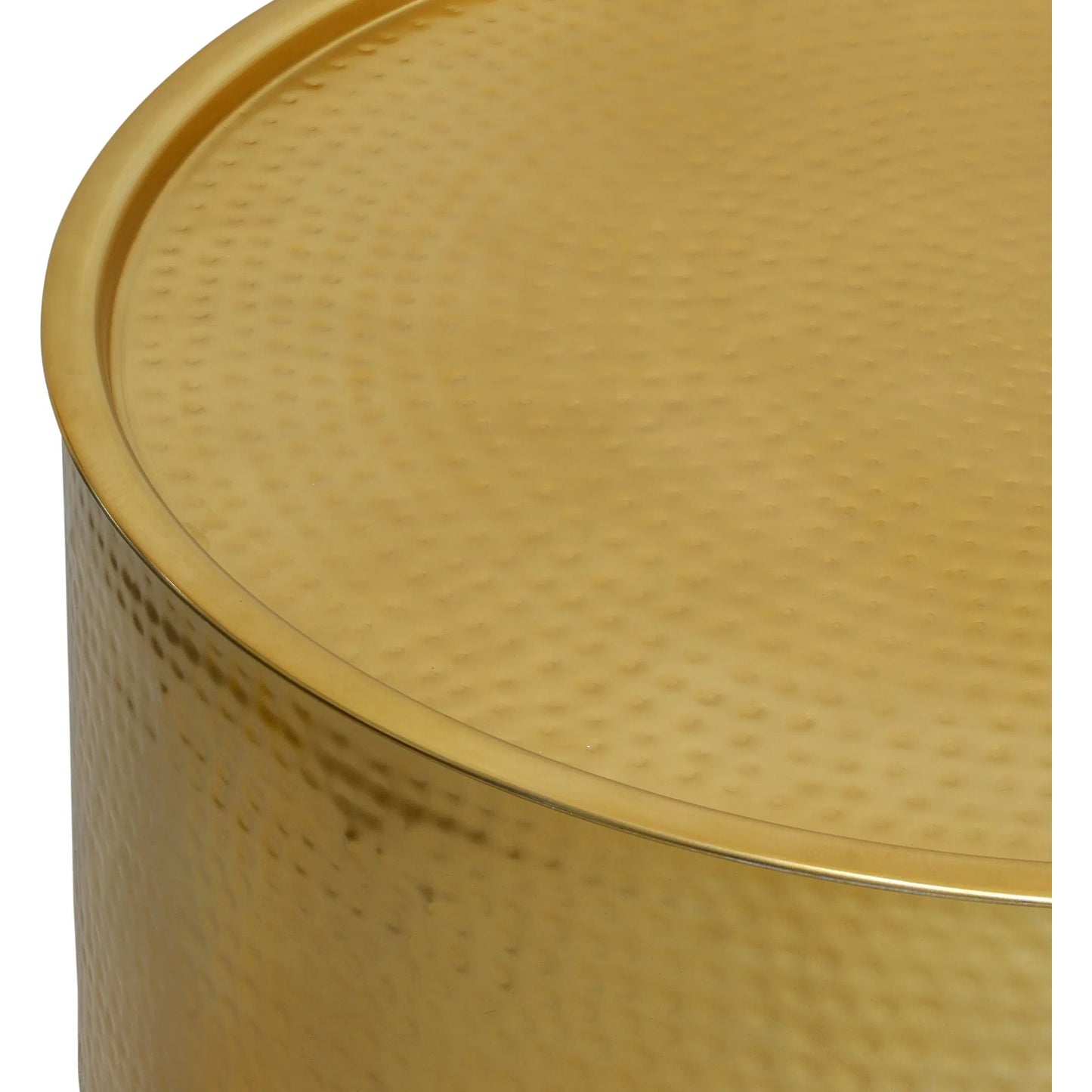 004 SI-2534686 | Closeup | Luma Round Modern Handforged Coffee Table - PGI-2705 by Pasargad Home in gold. Made from metal in a unique style.
