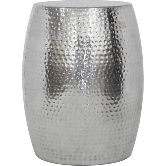Eclipse Handforged Metal Side Table Hammered Shiny Finish - PGI-3378 by Pasargad Home in silver. Made from metal in a unique style.