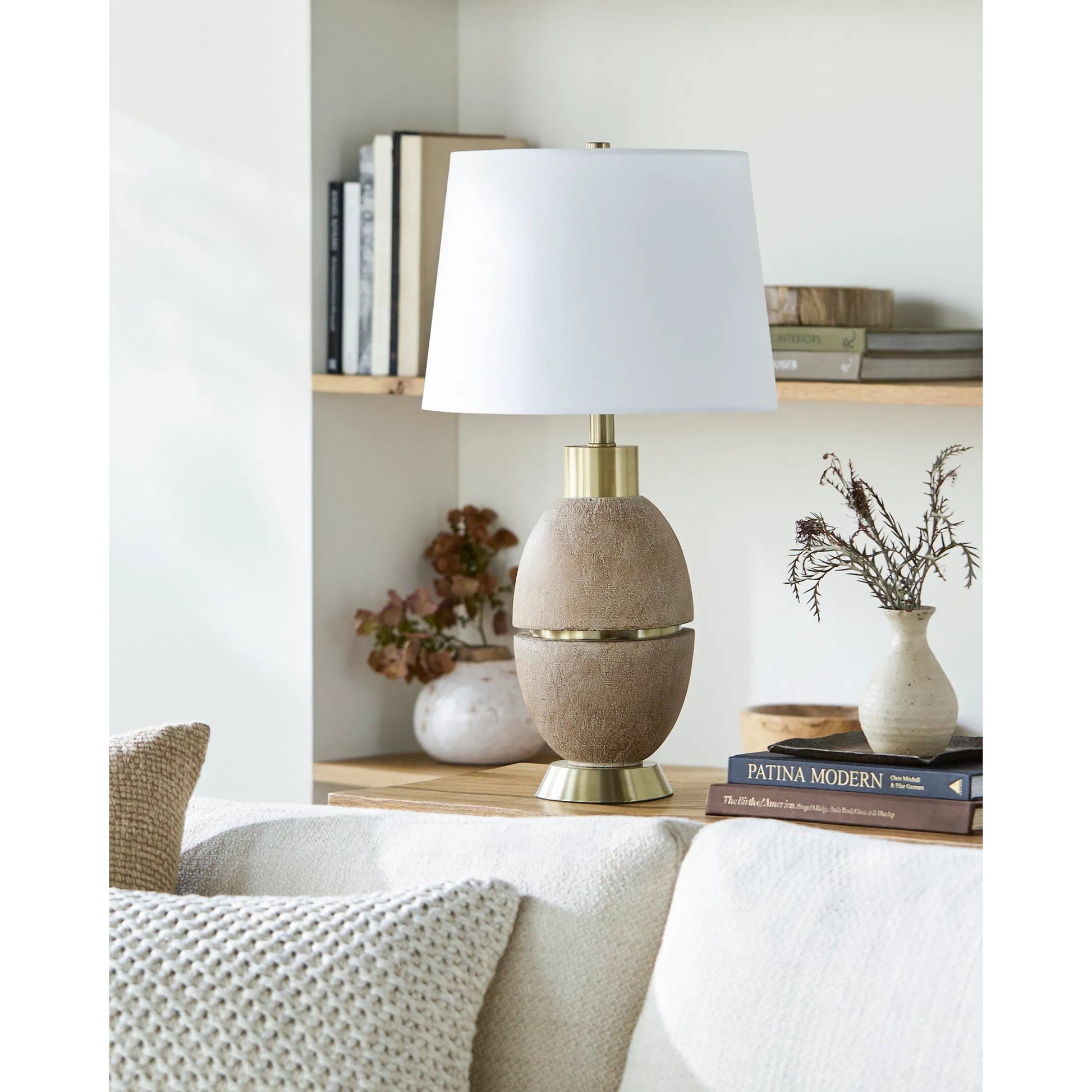 Puglia Accent Table Lamp by Livabliss in metallic, plated, painted. Made from resin, iron, linen in a transitional style.