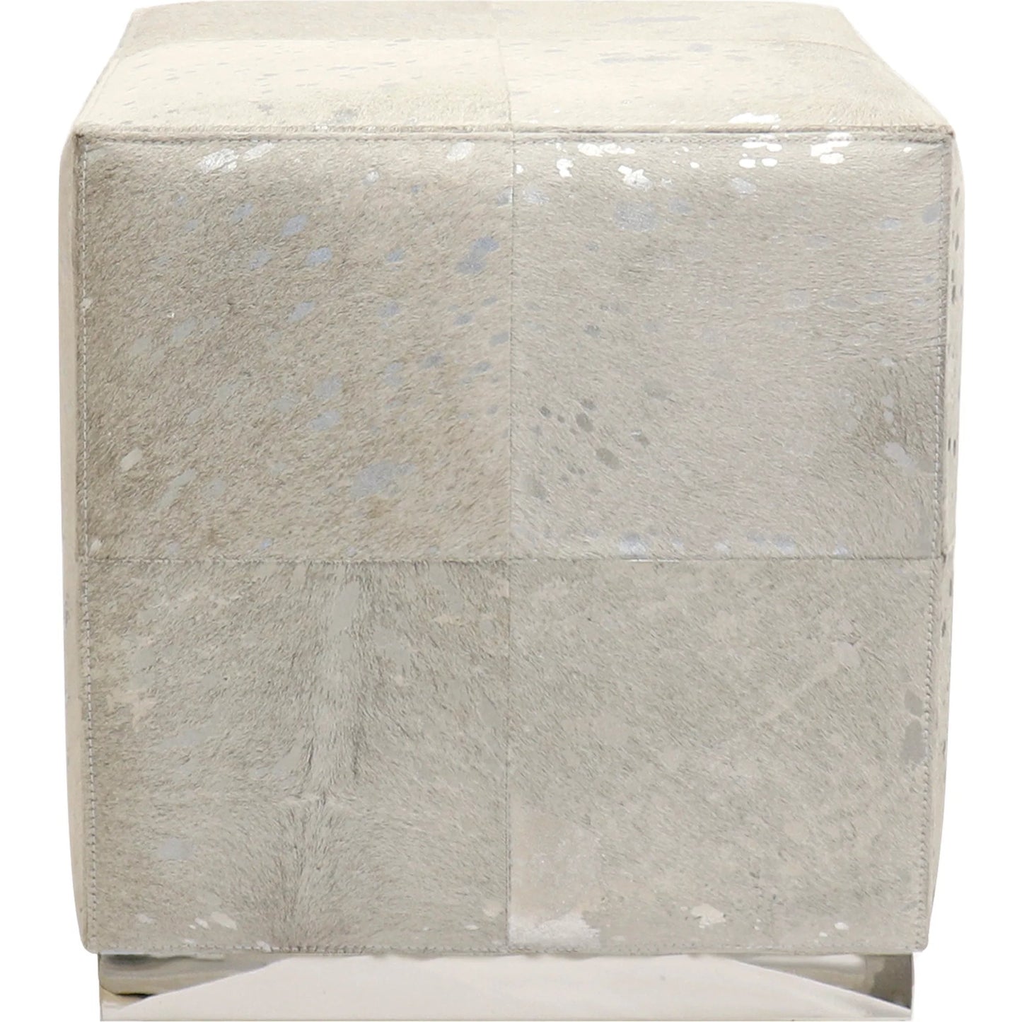 002 SI-2534704 | Additional Silo | Safari Steel & Cowhide Ottoman - PGN-1305 by Pasargad Home in silver. Made from steel, cowhide in a unique style.