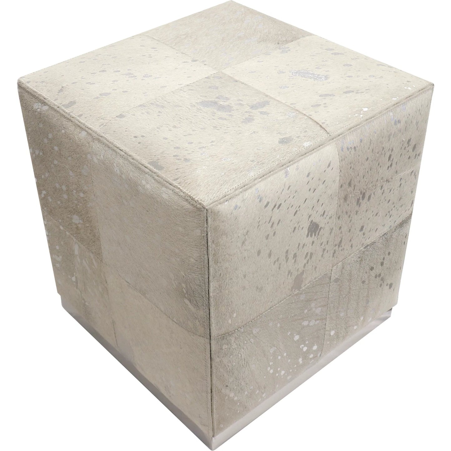 003 SI-2534704 | Additional Silo | Safari Steel & Cowhide Ottoman - PGN-1305 by Pasargad Home in silver. Made from steel, cowhide in a unique style.