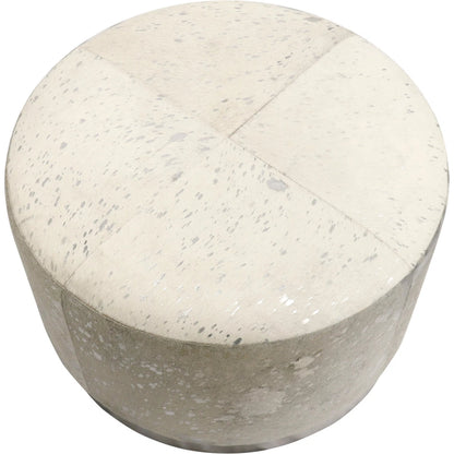Safari Steel & Cowhide Ottoman - PGN-1318 by Pasargad Home in silver. Made from steel, cowhide in a unique style.