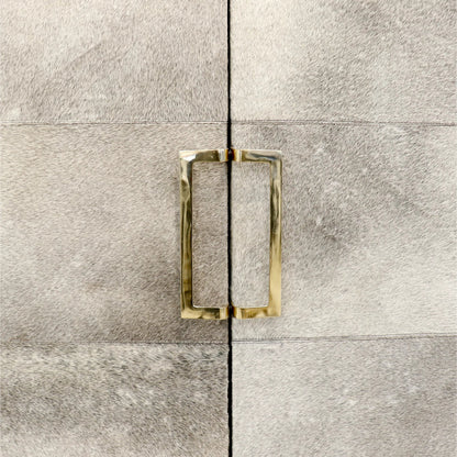 Safari Steel & Cowhide Cabinet - PGN-847 by Pasargad Home in gold, silver. Made from steel, cowhide in a unique style.