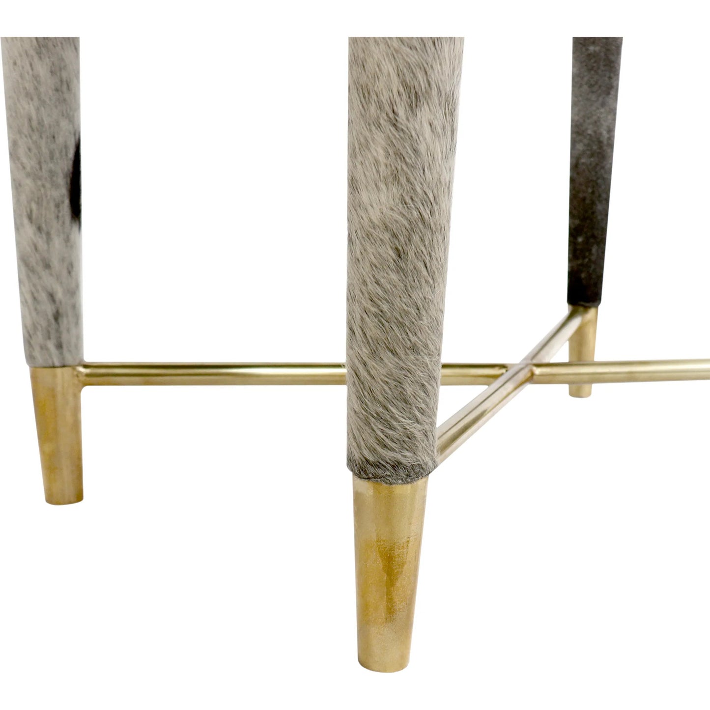 006 SI-2534703 | Closeup | Safari Steel & Cowhide Cabinet - PGN-847 by Pasargad Home in gold, silver. Made from steel, cowhide in a unique style.
