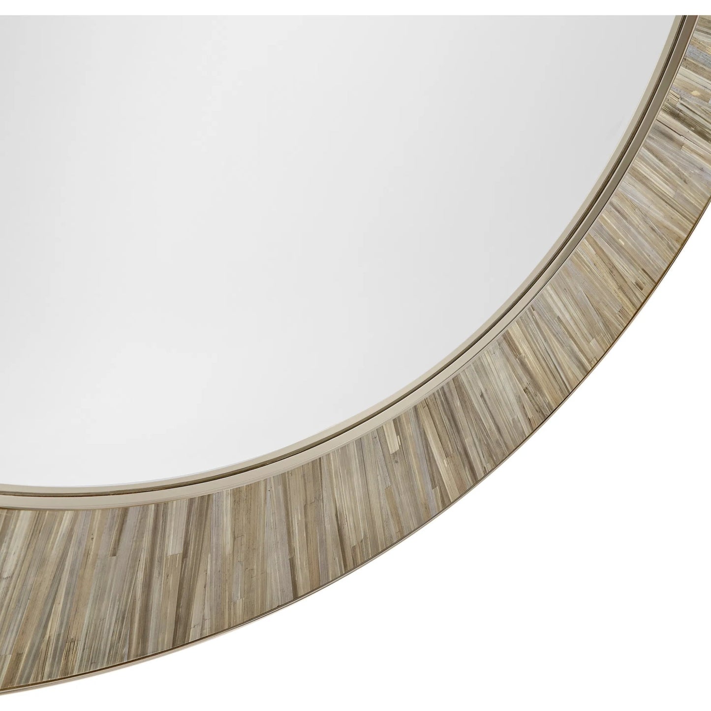 004 SI-2462645 | Closeup | Terra Round Mirror by Jonathan Charles in natural straw. Made from straw in a transitional style.