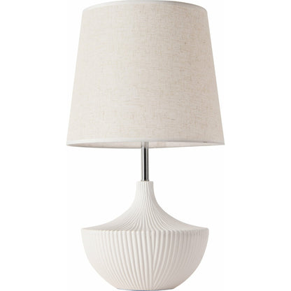 Jade Table Lamp by Pasargad Home in white. Made from metal, ceramic in a modern style.