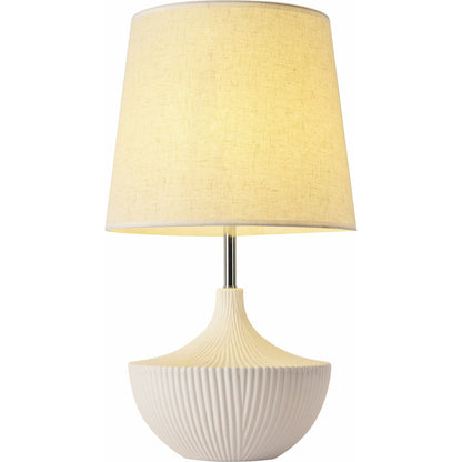 Jade Table Lamp by Pasargad Home in white. Made from metal, ceramic in a modern style.