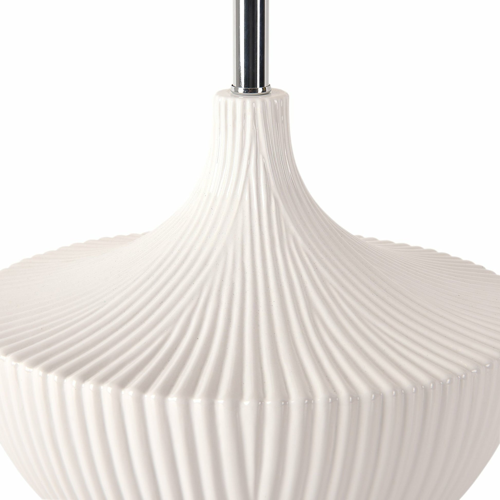 Jade Table Lamp by Pasargad Home in white. Made from metal, ceramic in a modern style.