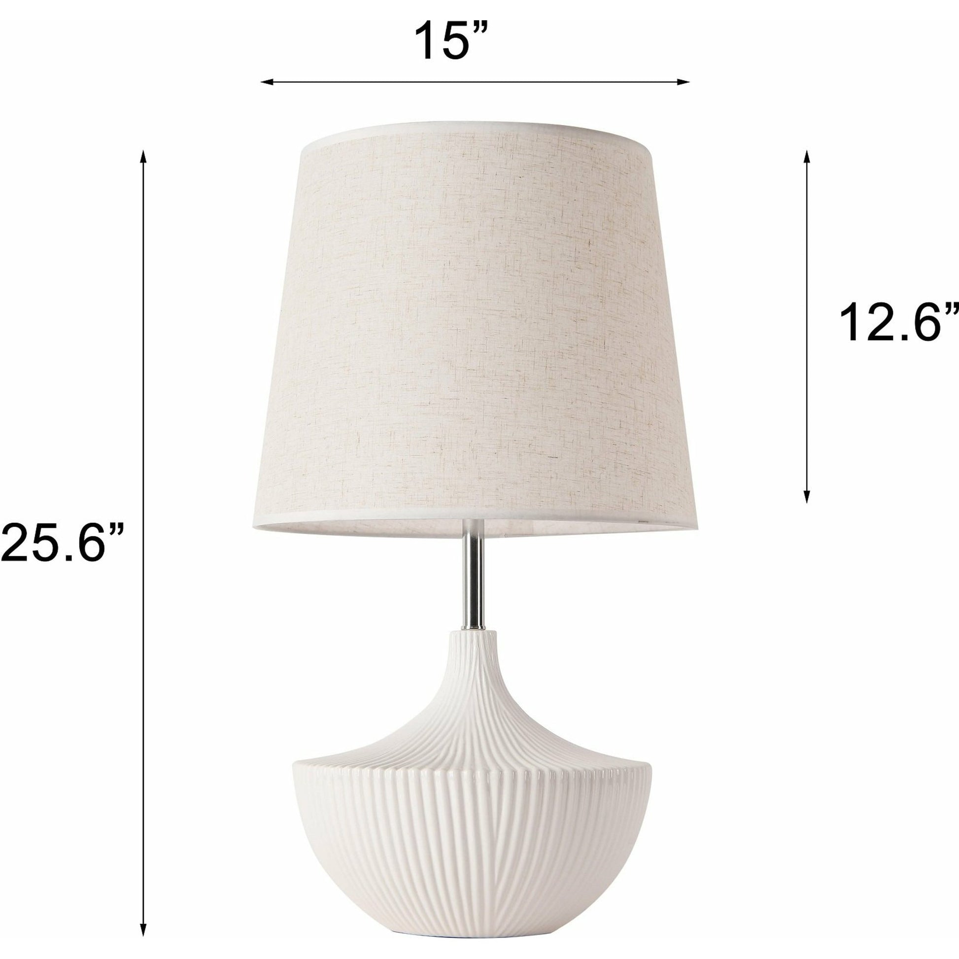 Jade Table Lamp by Pasargad Home in white. Made from metal, ceramic in a modern style.